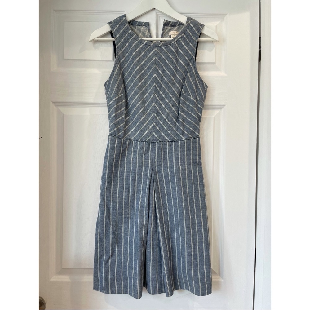 JCrew herringbone striped blue/ white summer dress
